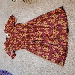 LuLaRoe Amelia Dress Size M feathers